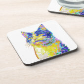 Kat in het zonlicht Button Bier Onderzetter (Linkerzijde)