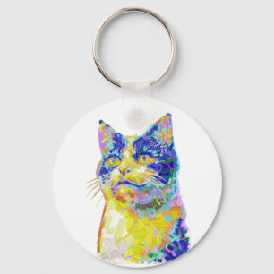 Kat in het zonlicht Button Sleutelhanger