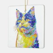 Kat in het zonlicht keramisch ornament (Links)