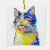 Kat in het zonlicht keramisch ornament (Voorkant)