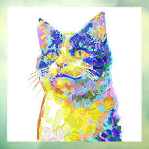 Kat in het zonlicht raamsticker