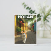 Kat in Hoi An Vietnam Reizen Briefkaart (Staand voorkant)