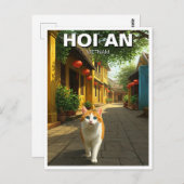Kat in Hoi An Vietnam Reizen Briefkaart (Voorkant / Achterkant)