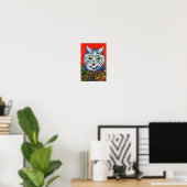 Kat in Holly, Louis Wain Poster (Thuiskantoor)
