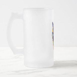 Kat in hoofdtelefoon matglas bierpul