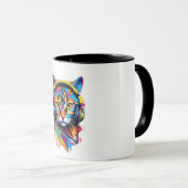 Kat in hoofdtelefoon mok (Voorkant rechts)