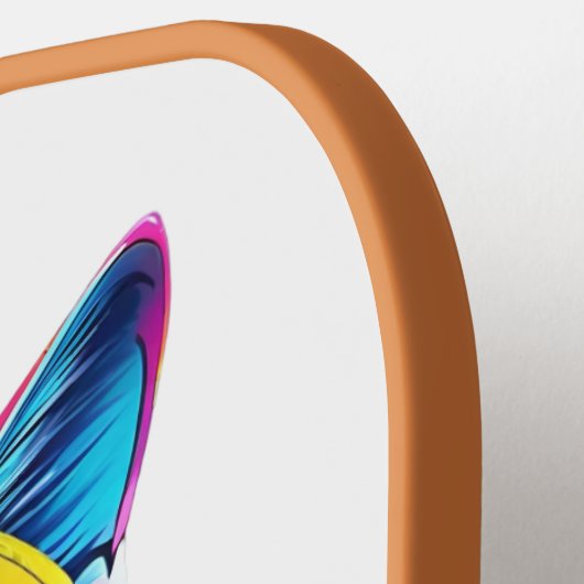 Kat in hoofdtelefoon pickleball paddle (Links Detail)