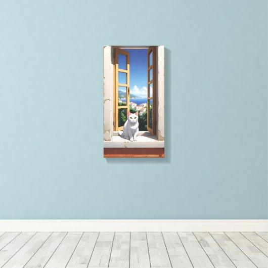 Kat in Italië Canvas Muurkunst (Insitu (Houten vloer))