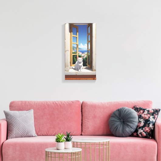 Kat in Italië Canvas Muurkunst (Insitu (Woonkamer))