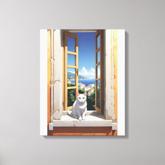 Kat in Italië Canvas Muurkunst Afdruk (Voorkant)