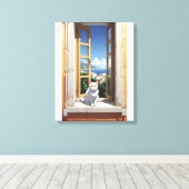 Kat in Italië Canvas Muurkunst Afdruk (Insitu (Houten vloer))
