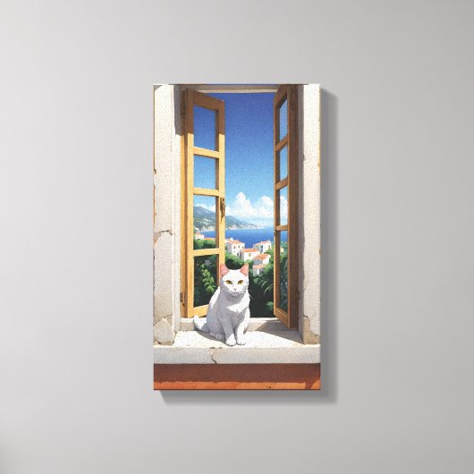 Kat in Italië Canvas Muurkunst Afdruk (Voorkant)