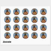 kat in Jack'o'Lantern Ronde Sticker (Vel)