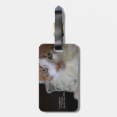 Kat in kanten halsband bagagelabel (Achterkant verticaal)