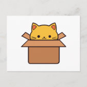 Kat in kartonnen doos briefkaart (Voorkant)