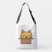 Kat in kartonnen doos crossbody tas (Achterkant)