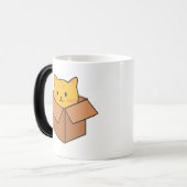 Kat in kartonnen doos magische mok (Voorkant links)