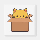 Kat in kartonnen doos magneet (Voorkant)