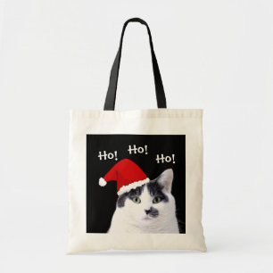 Kat in Kerstmis in Santa Hat Tote Bag
