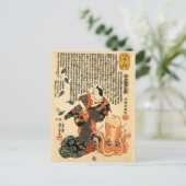 Kat in Kimono, Octopus Kuniyoshi Japanse fijne kun Briefkaart (Staand voorkant)