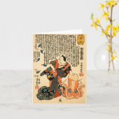 Kat in Kimono, Octopus Kuniyoshi Japanse fijne kun Kaart (Gele Bloem)
