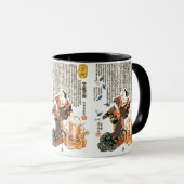 Kat in Kimono, Octopus Kuniyoshi Japanse fijne kun Mok (Voorkant rechts)