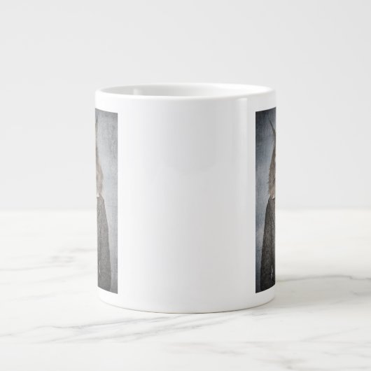 Kat in kleding grote koffiekop (Voorkant)