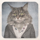 Kat in kleding kartonnen onderzetters (Voorkant)