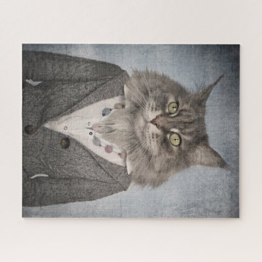 Kat in kleding legpuzzel (Horizontaal)