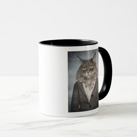Kat in kleding mok (Voorkant rechts)