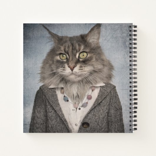 Kat in kleding notitieboek (Achterkant)