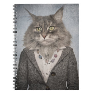Kat in kleding notitieboek