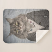 Kat in kleding sherpa deken (Voorkant (horizontaal))