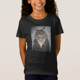 Kat in kleding t-shirt