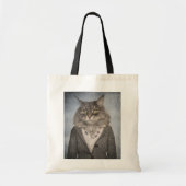 Kat in kleding tote bag (Voorkant)