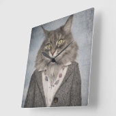 Kat in kleding vierkante klok (Hoek)