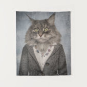 Kat in kleding wandkleed (Voorkant)