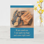 Kat in koffer kanker ondersteuning kaart (Gele Bloem)