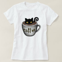 Kat in koffie Mok Grafische T - shirts op shirten