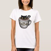 Kat in koffie Mok Grafische T - shirts op shirten (Voorkant)