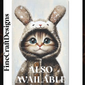 Kat in konijnenvacht, mand van bloemen BU4 Decoupa Tissuepapier