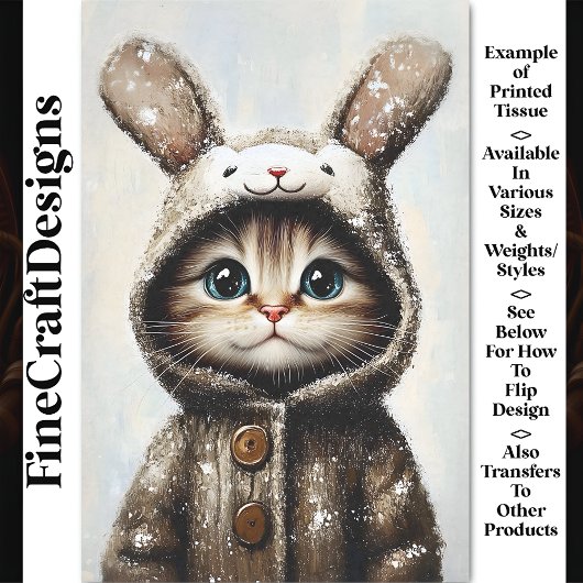 Kat in konijnenvacht, Schattige & Schattig BU5 Dec Tissuepapier