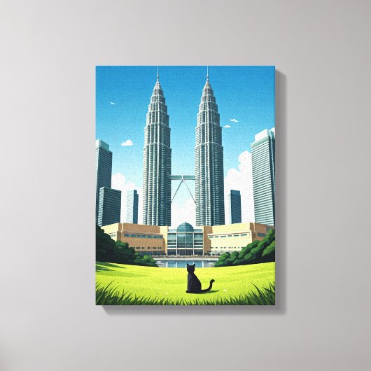 Kat in Kuala Lumpur Maleisië Canvas Afdruk (Voorkant)