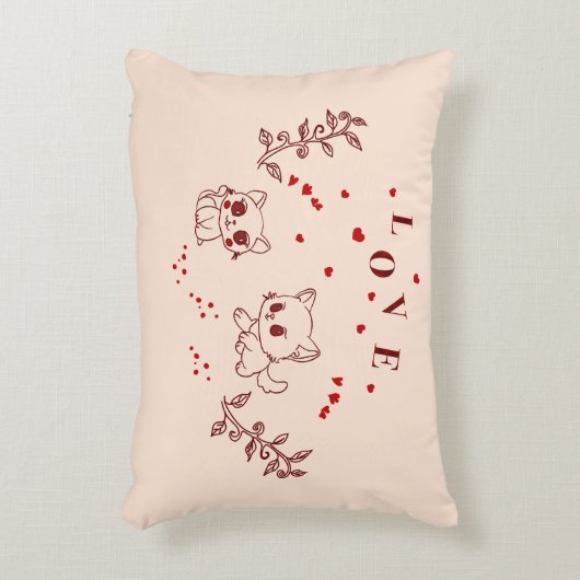 Kat in liefde accent kussen (Voorkant(Verticaal))