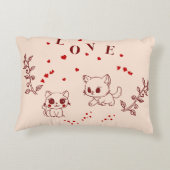 Kat in liefde accent kussen (Achterkant)