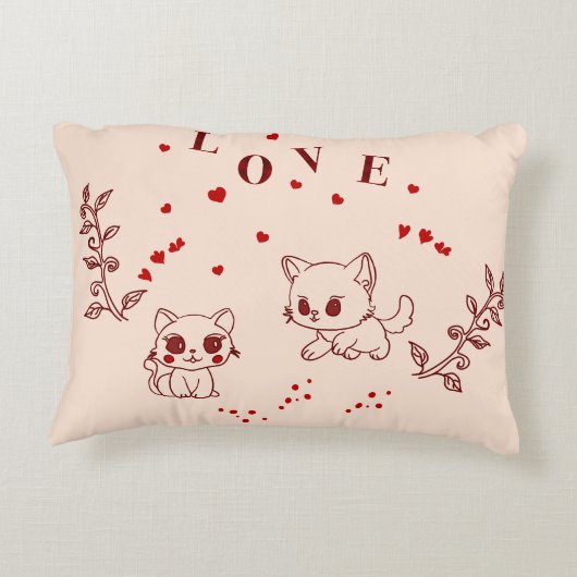 Kat in liefde accent kussen (Achterkant)
