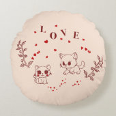 Kat in liefde rond kussen (Voorkant)