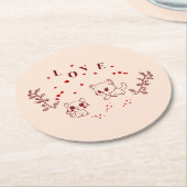 Kat in liefde ronde kartonnen onderzetter (Gebogen)