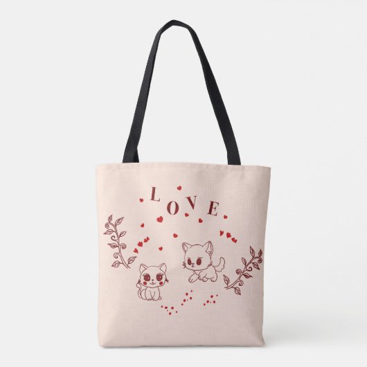 Kat in liefde tote bag (Achterkant)