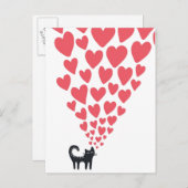Kat in Love Briefkaart (Voorkant / Achterkant)